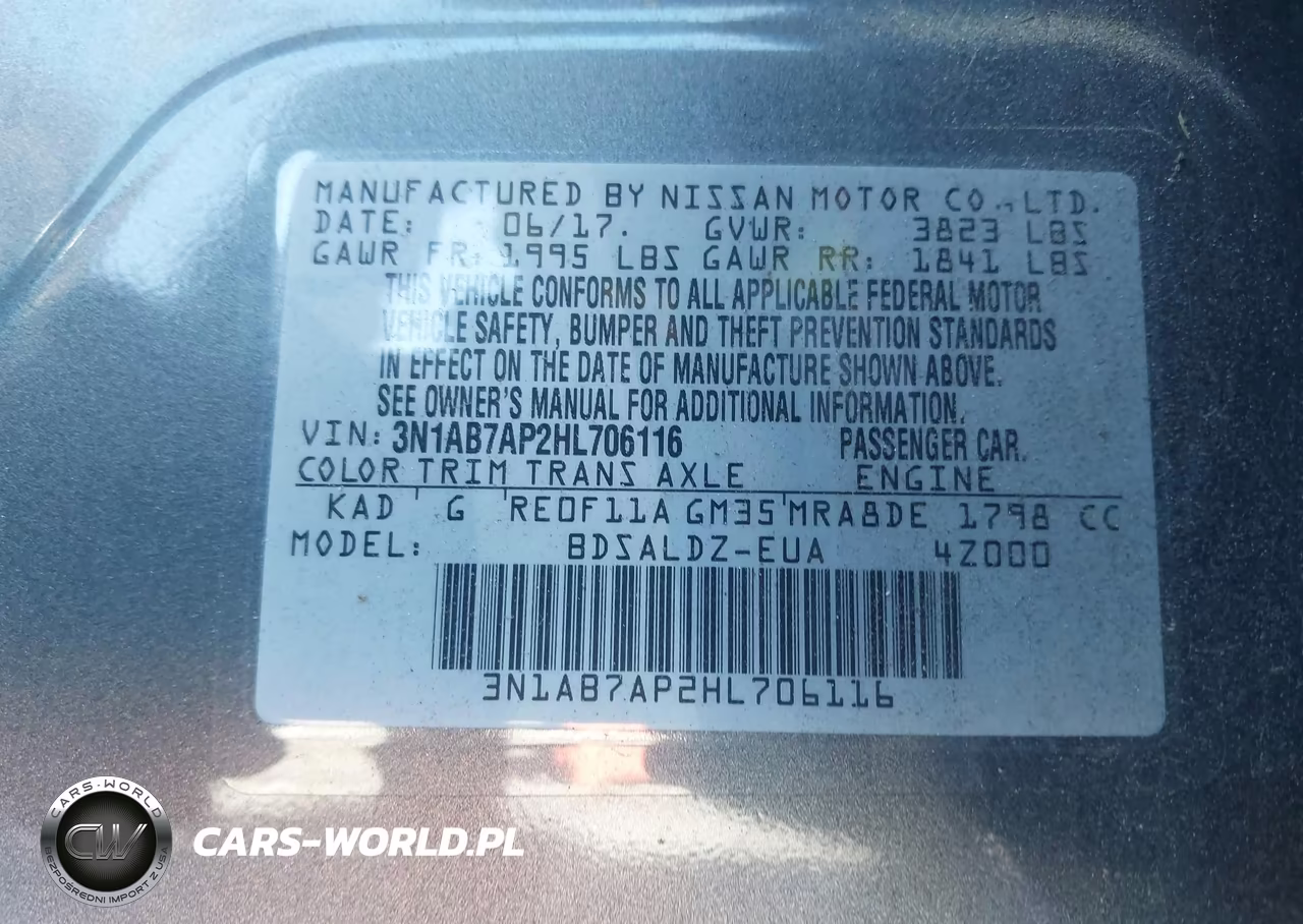 2017 Nissan Sentra Sv VIN:3N1AB7AP2HL706116 - 9
