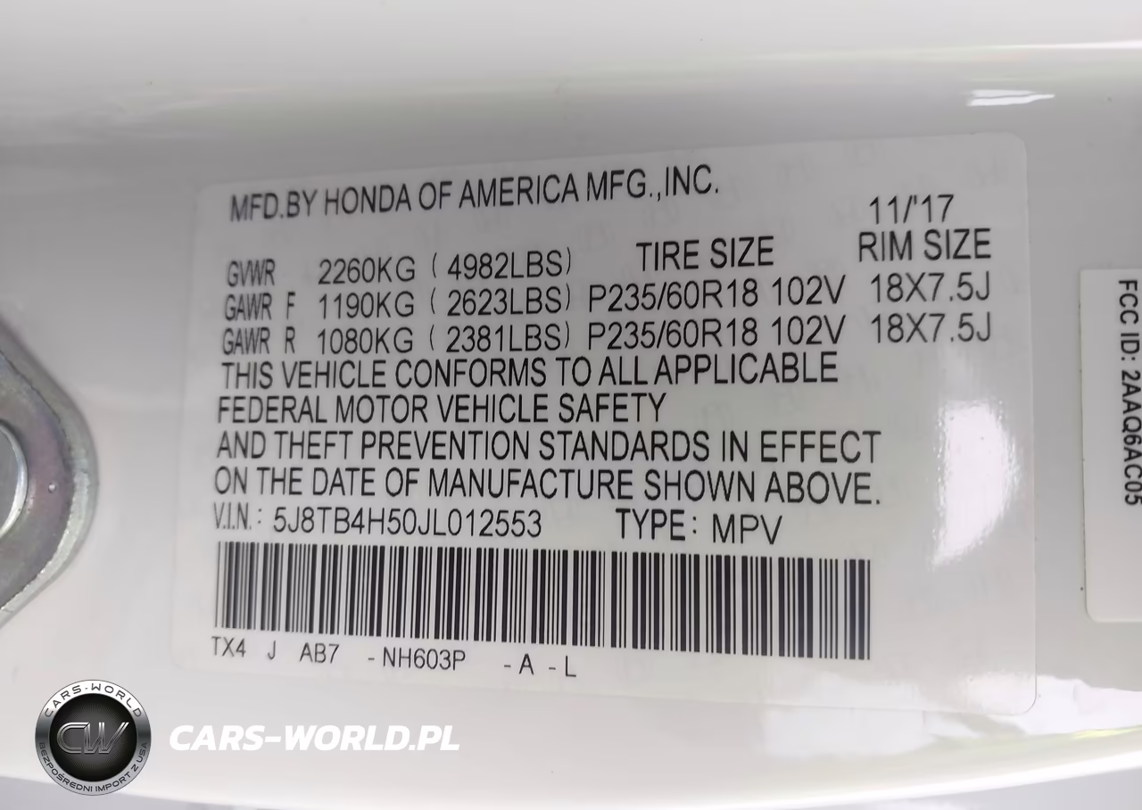 2018 Acura Rdx Technology Acurawatch Plus Packages-Technology Package VIN:5J8TB4H50JL012553 - 9