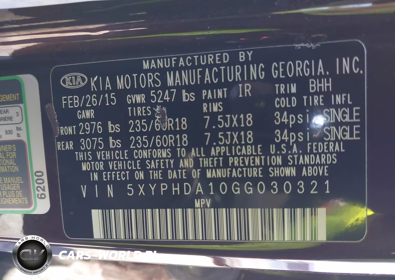 2016 Kia Sorento 2.0T Ex VIN:5XYPHDA10GG030321 - 9