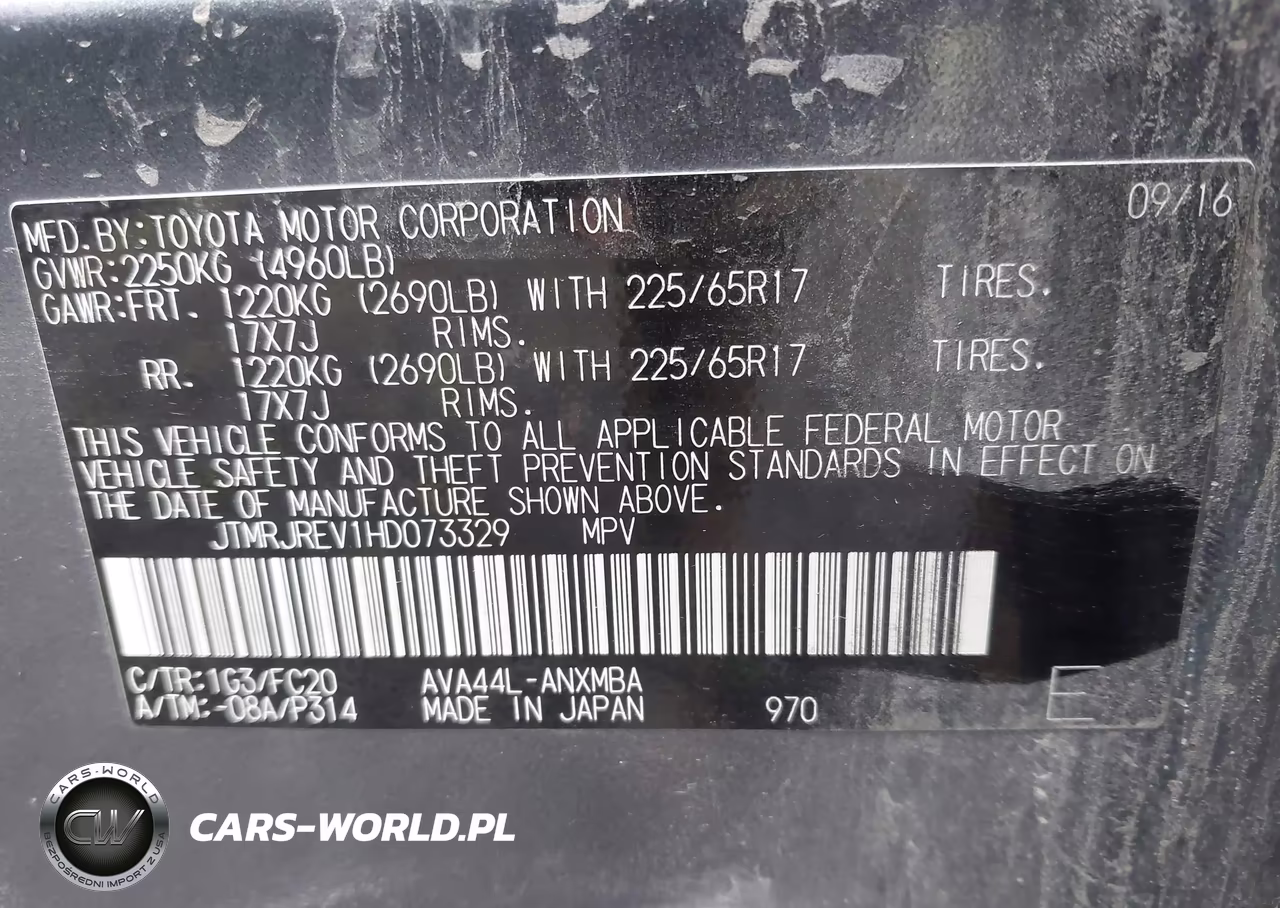 2017 Toyota Rav4 Hybrid Xle VIN:JTMRJREV1HD073329 - 9