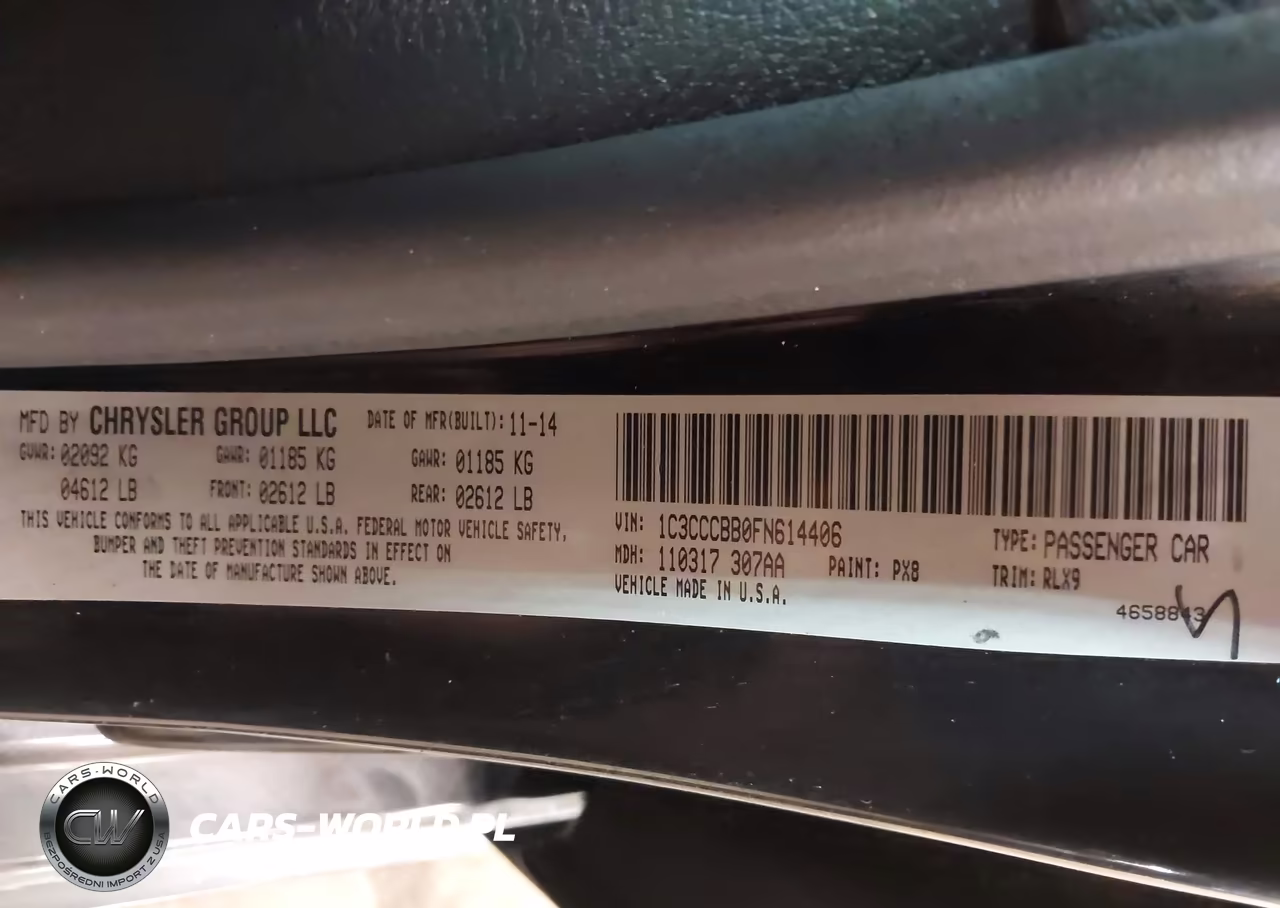 2015 Chrysler 200 S VIN:1C3CCCBB0FN614406 - 9