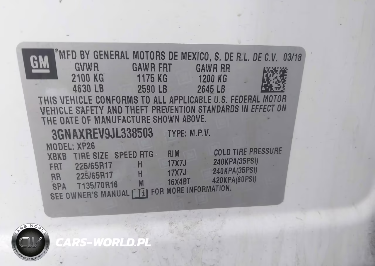 2018 Chevrolet Equinox Ls VIN:3GNAXREV9JL338503 - 9