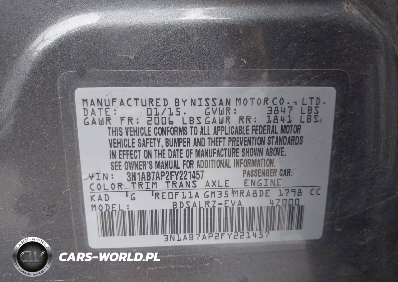 2015 Nissan Sentra Sr VIN:3N1AB7AP2FY221457 - 9