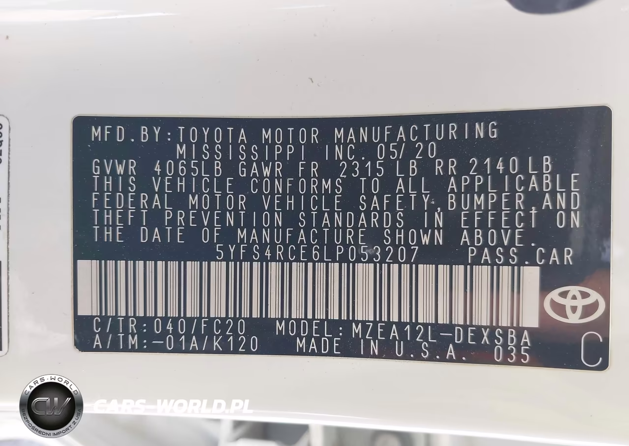 2020 Toyota Corolla Se VIN:5YFS4RCE6LP053207 - 9
