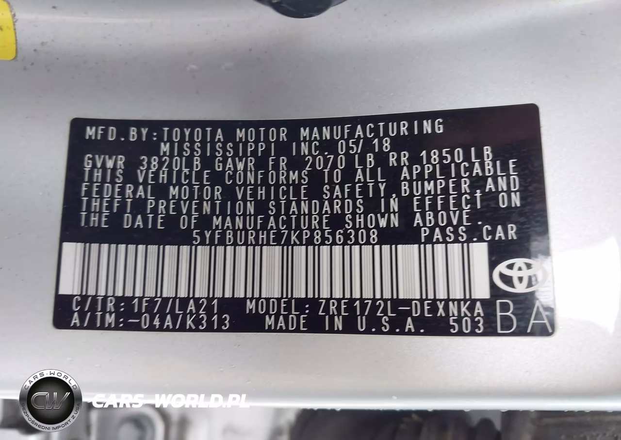 2019 Toyota Corolla Xle VIN:5YFBURHE7KP856308 - 9