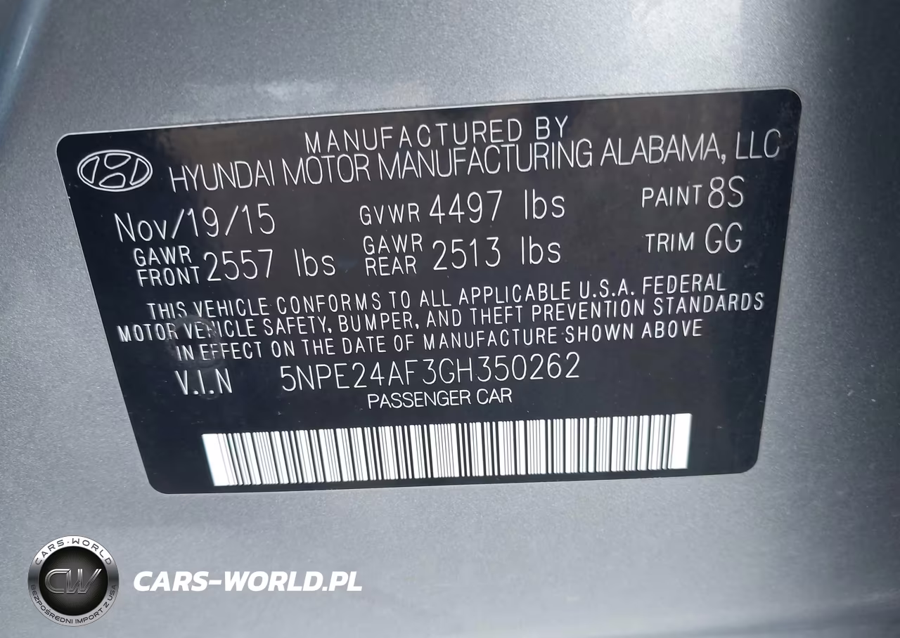 2016 Hyundai Sonata Se VIN:5NPE24AF3GH350262 - 9