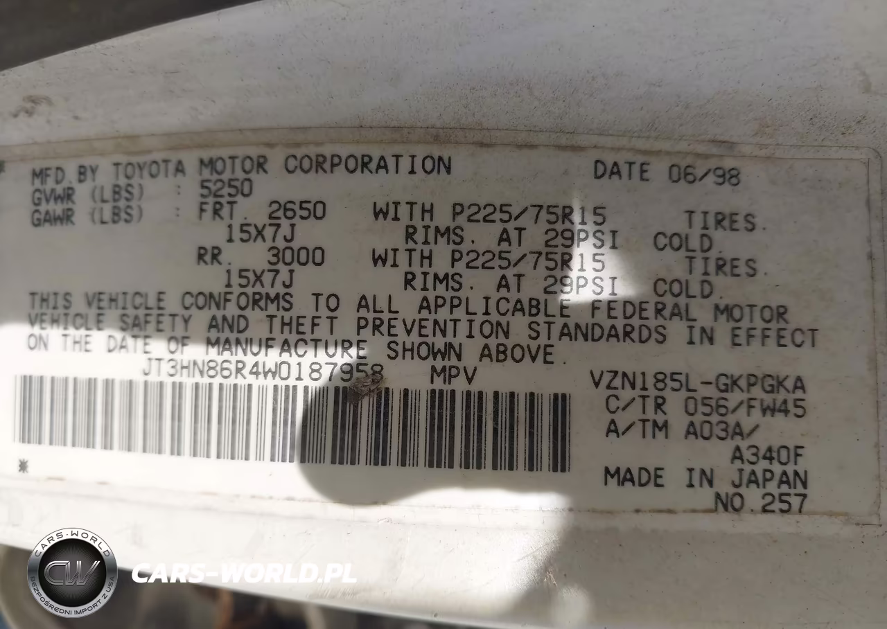 1998 Toyota 4Runner Sr5 V6 VIN:JT3HN86R4W0187958 - 9
