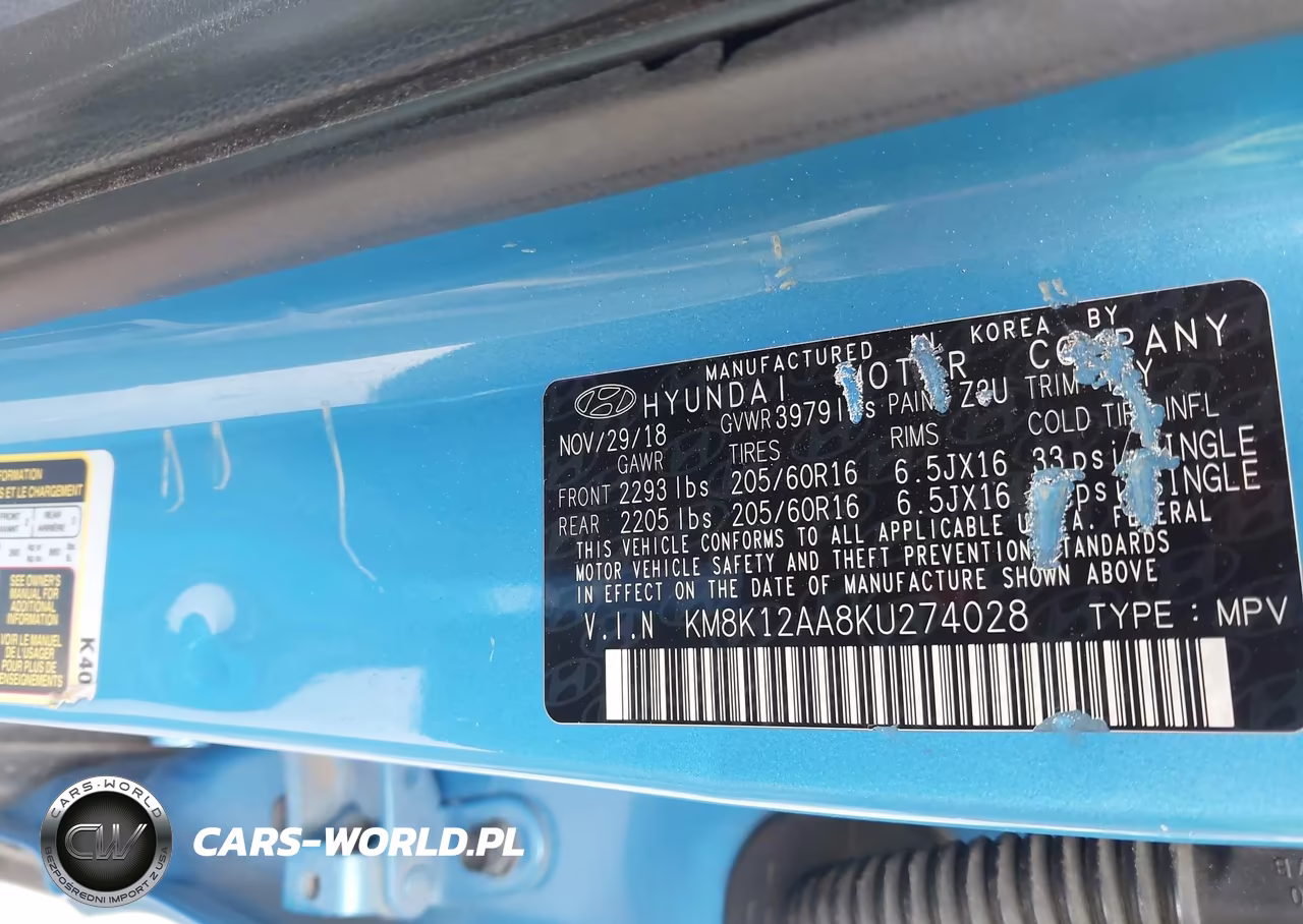 2019 Hyundai Kona Se VIN:KM8K12AA8KU274028 - 9