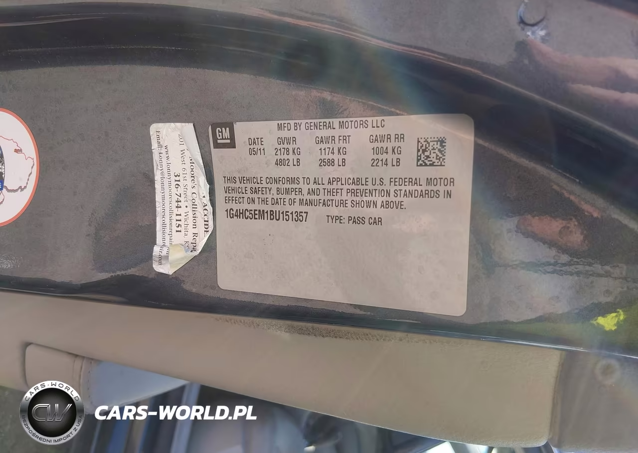 2011 Buick Lucerne Cxl VIN:1G4HC5EM1BU151357 - 9