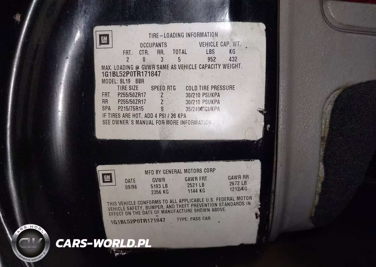 1996 Chevrolet Caprice - Impala Classic Ss VIN:1G1BL52P0TR171847 - 9