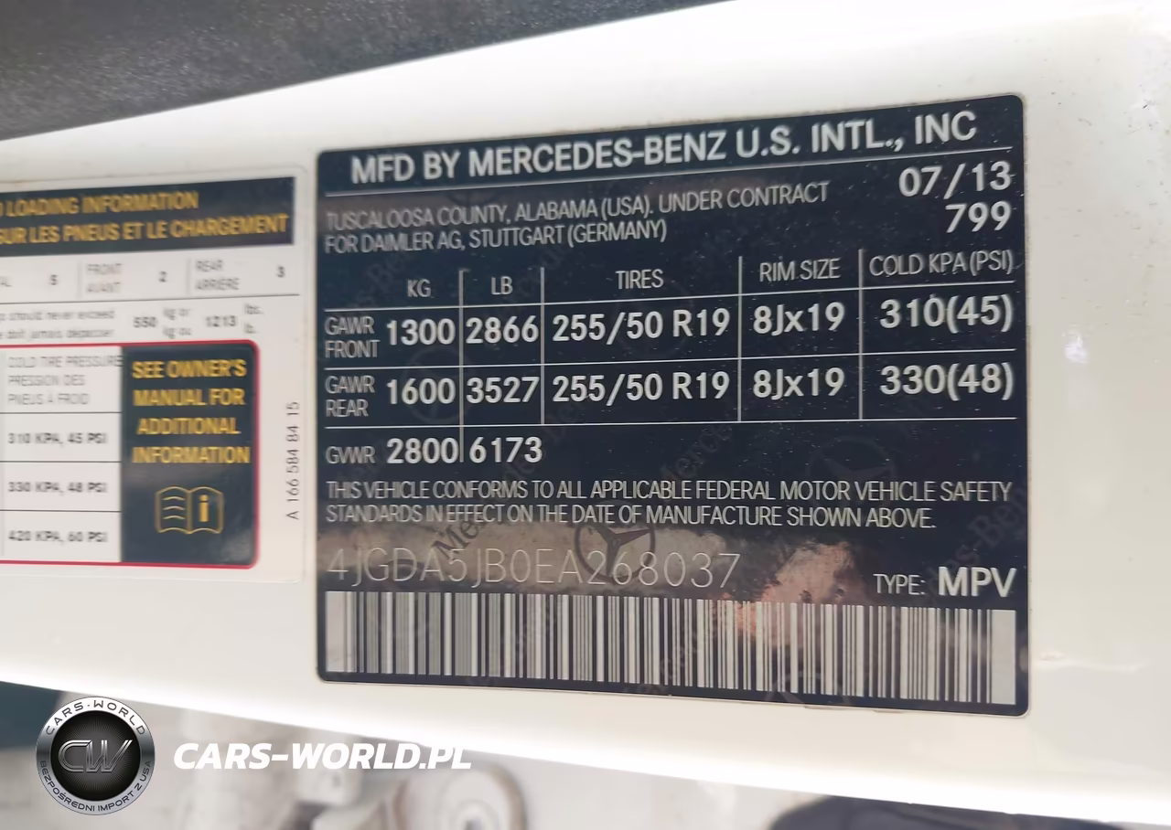 2014 Mercedes-Benz Ml 350 VIN:4JGDA5JB0EA268037 - 9