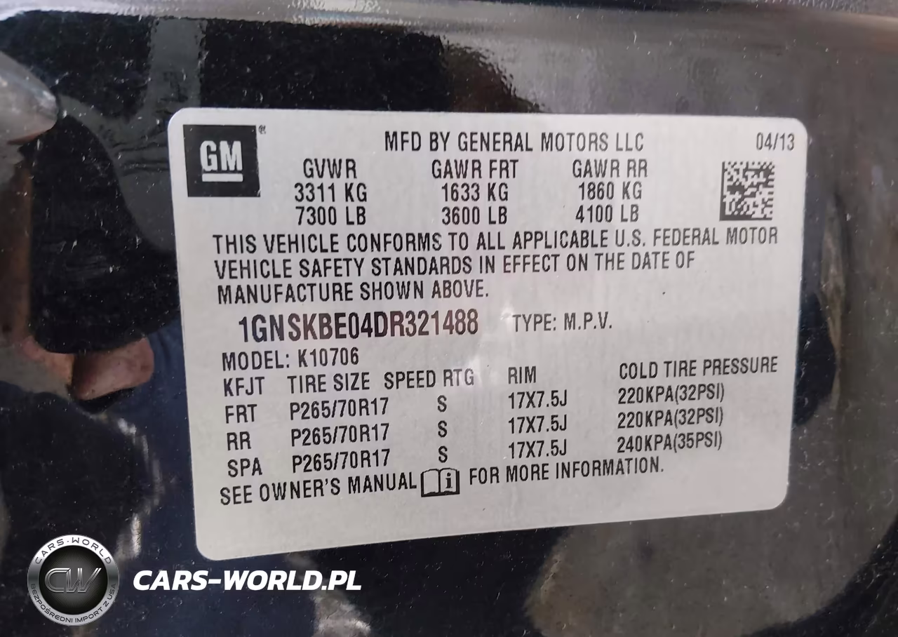 2013 Chevrolet Tahoe Lt VIN:1GNSKBE04DR321488 - 9