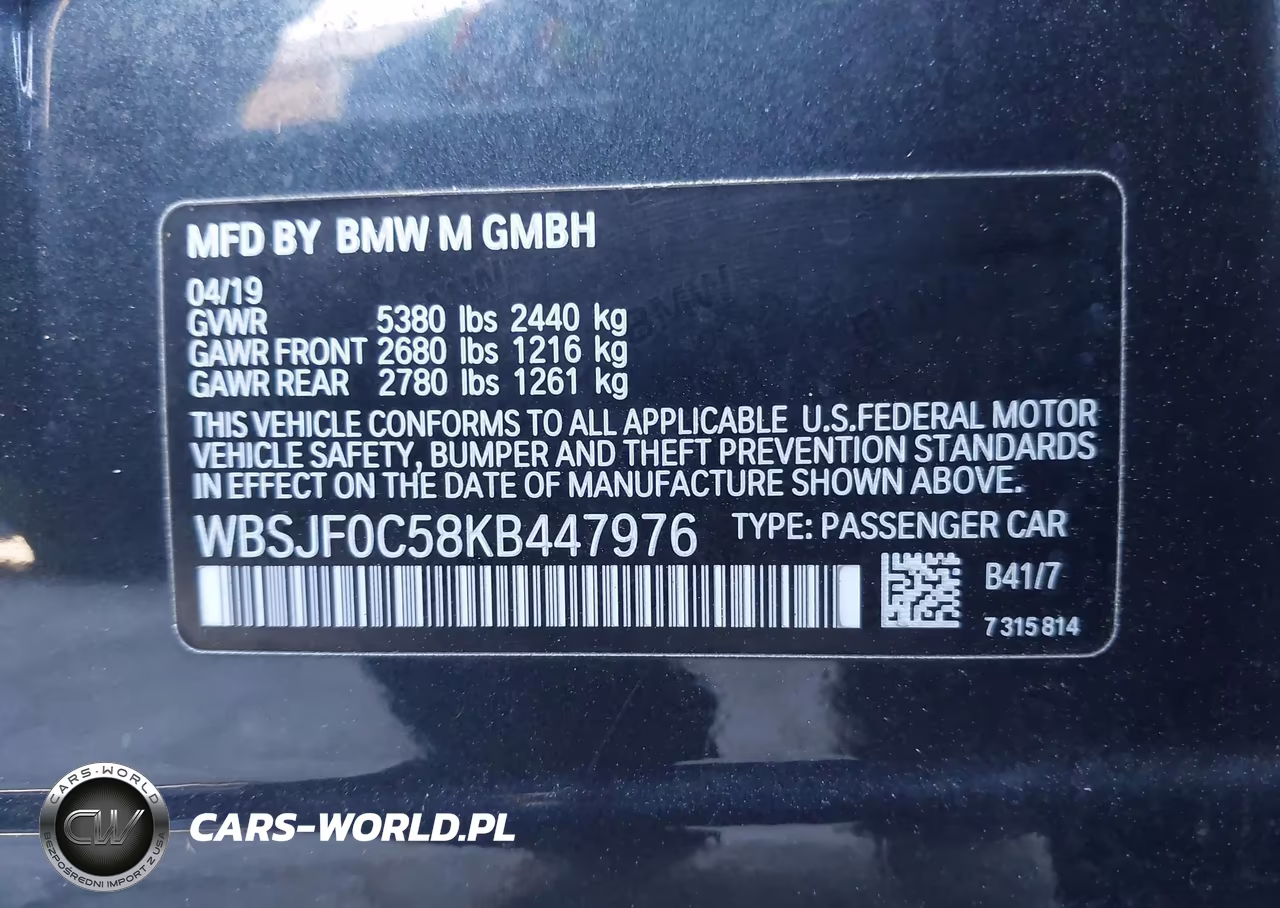 2019 BMW M5 Competition VIN:WBSJF0C58KB447976 - 9