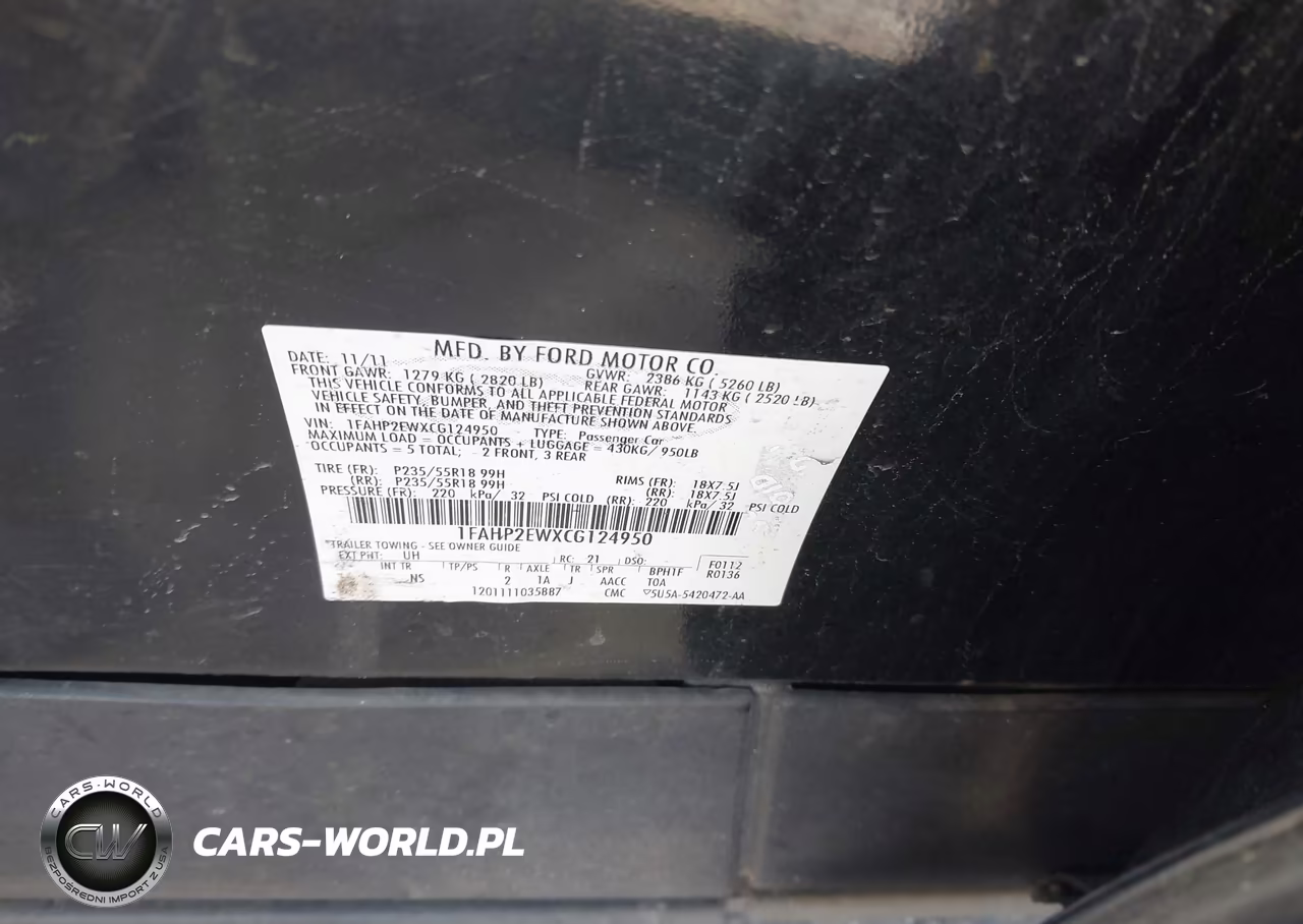 2012 Ford Taurus Sel VIN:1FAHP2EWXCG124950 - 9