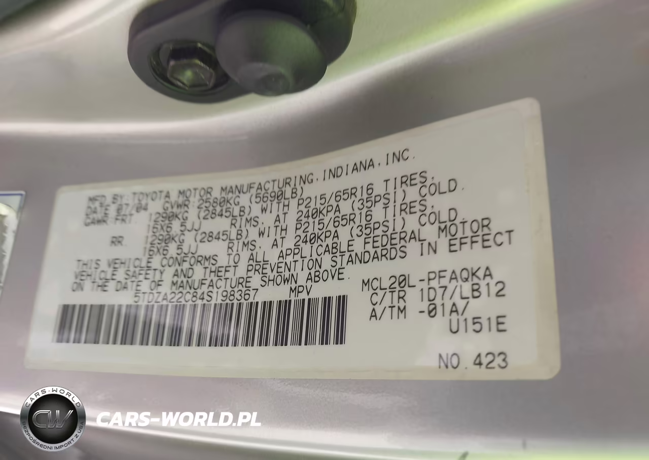 2004 Toyota Sienna Xle VIN:5TDZA22C84S198367 - 9