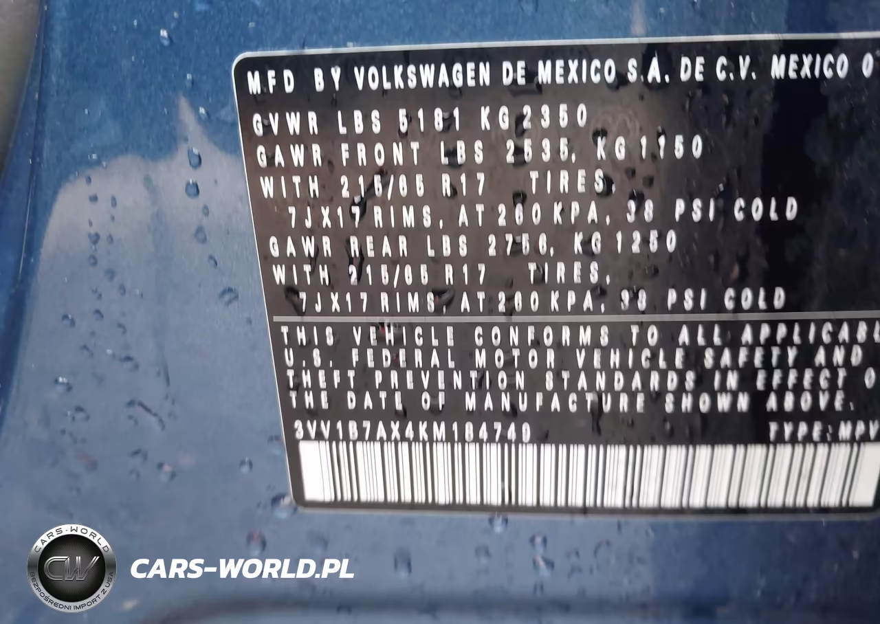 2019 Volkswagen Tiguan 2.0T S VIN:3VV1B7AX4KM184749 - 9