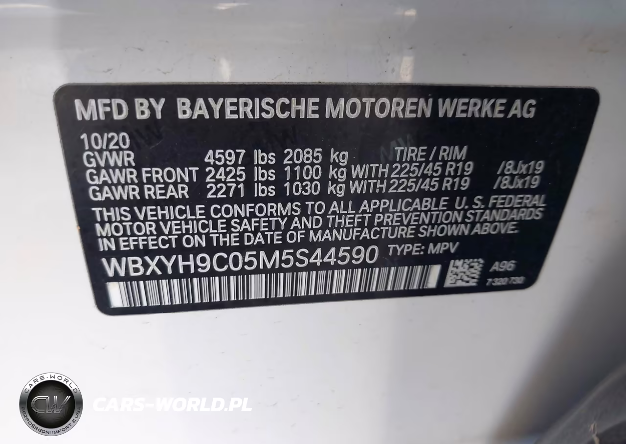 2021 BMW X2 Sdrive28I VIN:WBXYH9C05M5S44590 - 9