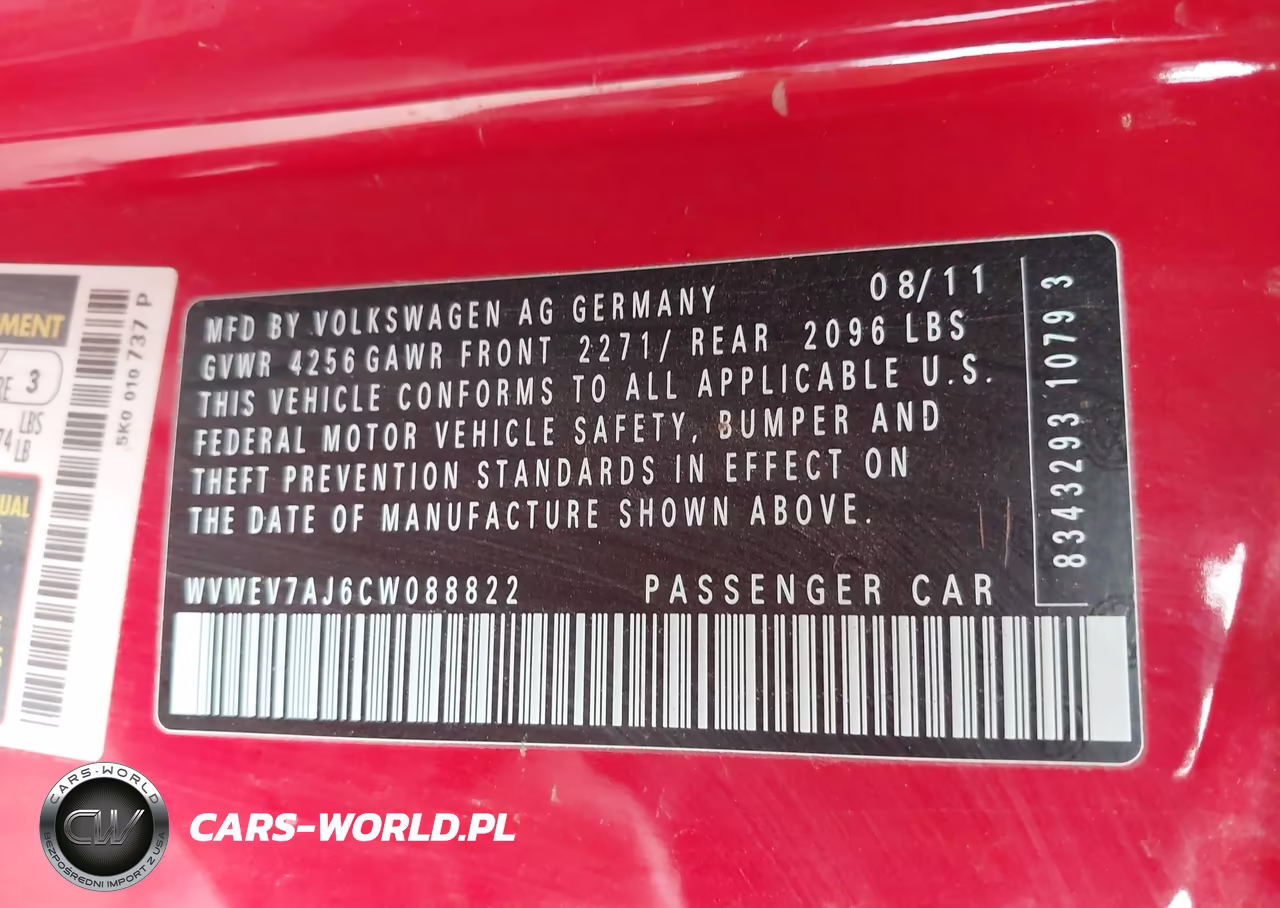 2012 Volkswagen Gti 2-Door VIN:WVWEV7AJ6CW088822 - 9