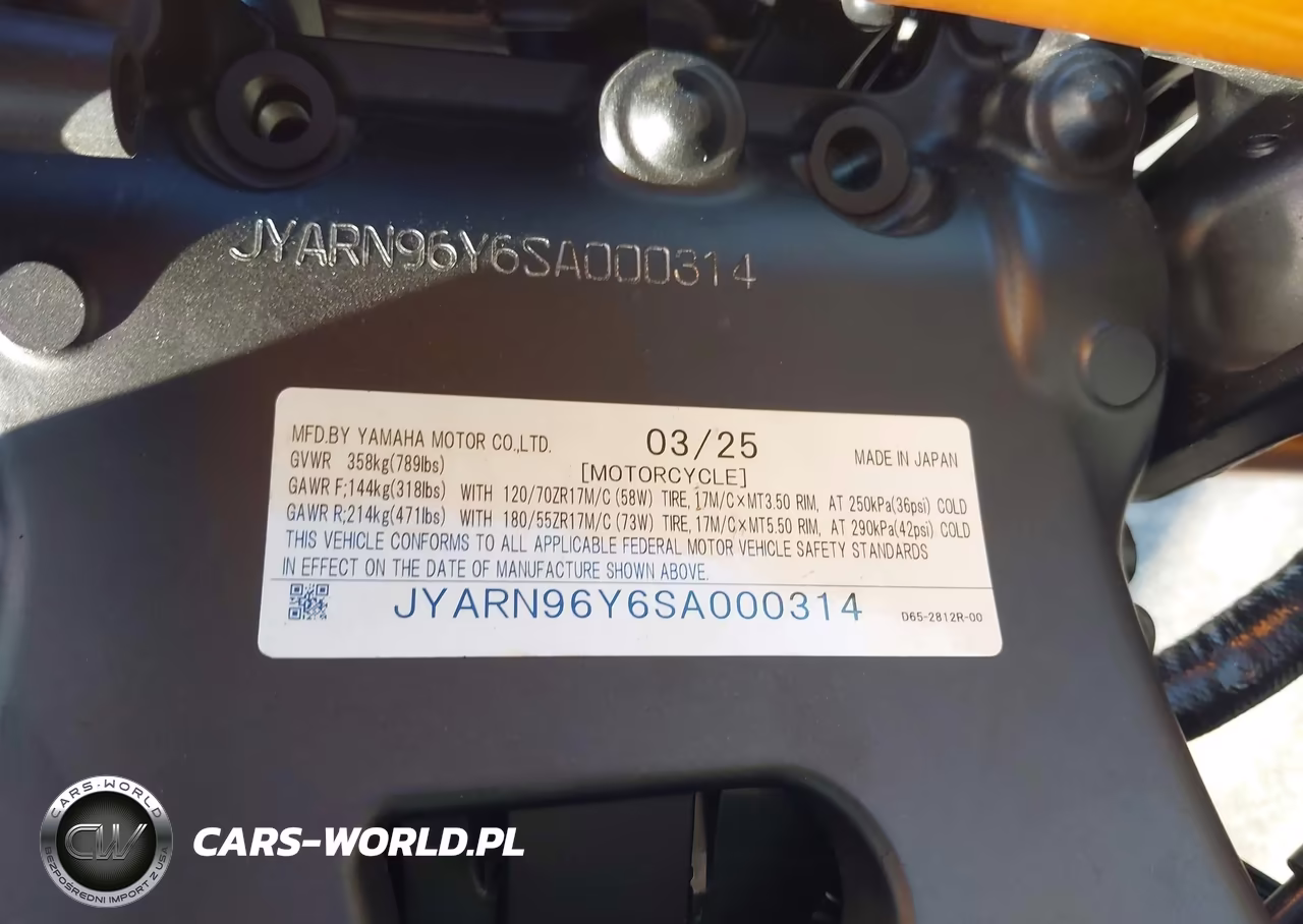 2025 Yamaha Mtm890 C VIN:JYARN96Y6SA000314 - 10