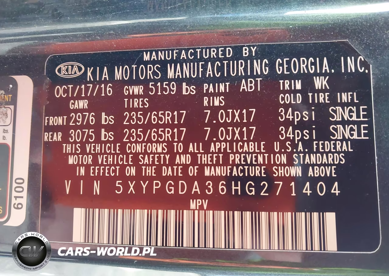 2017 Kia Sorento 2.4L Lx VIN:5XYPGDA36HG271404 - 9