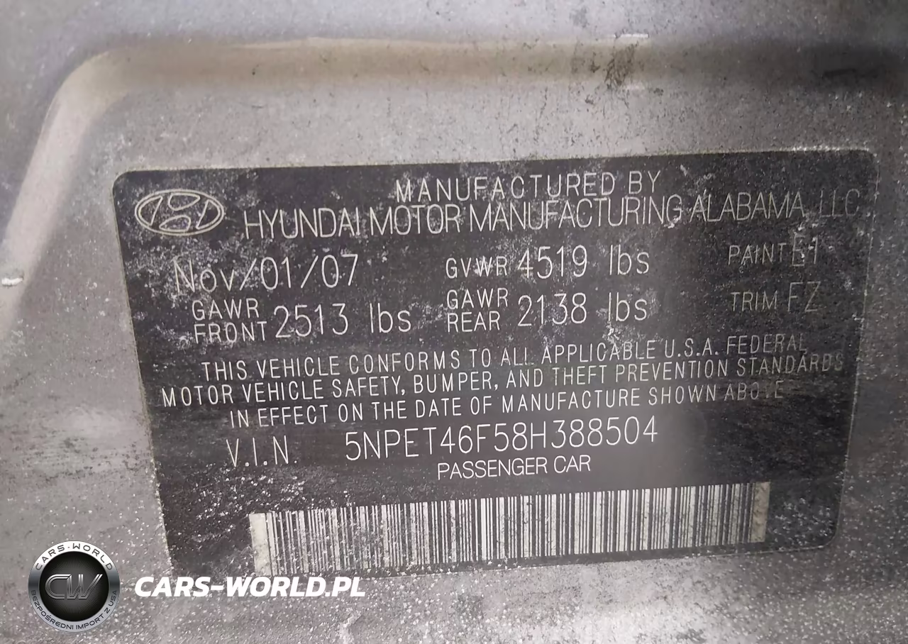 2008 Hyundai Sonata Gls V6 VIN:5NPET46F58H388504 - 9