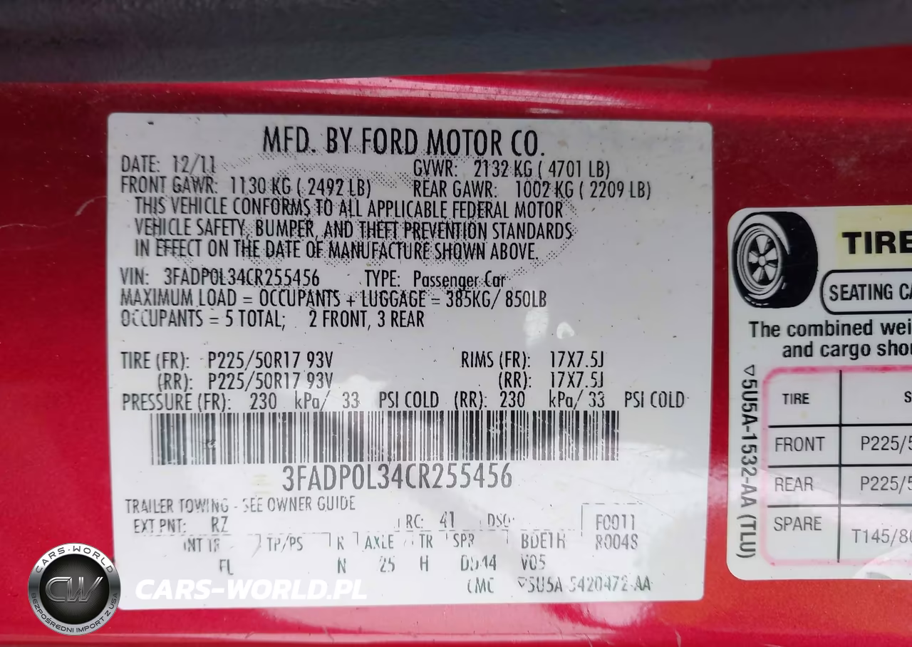 2012 Ford Fusion Hybrid VIN:3FADP0L34CR255456 - 9