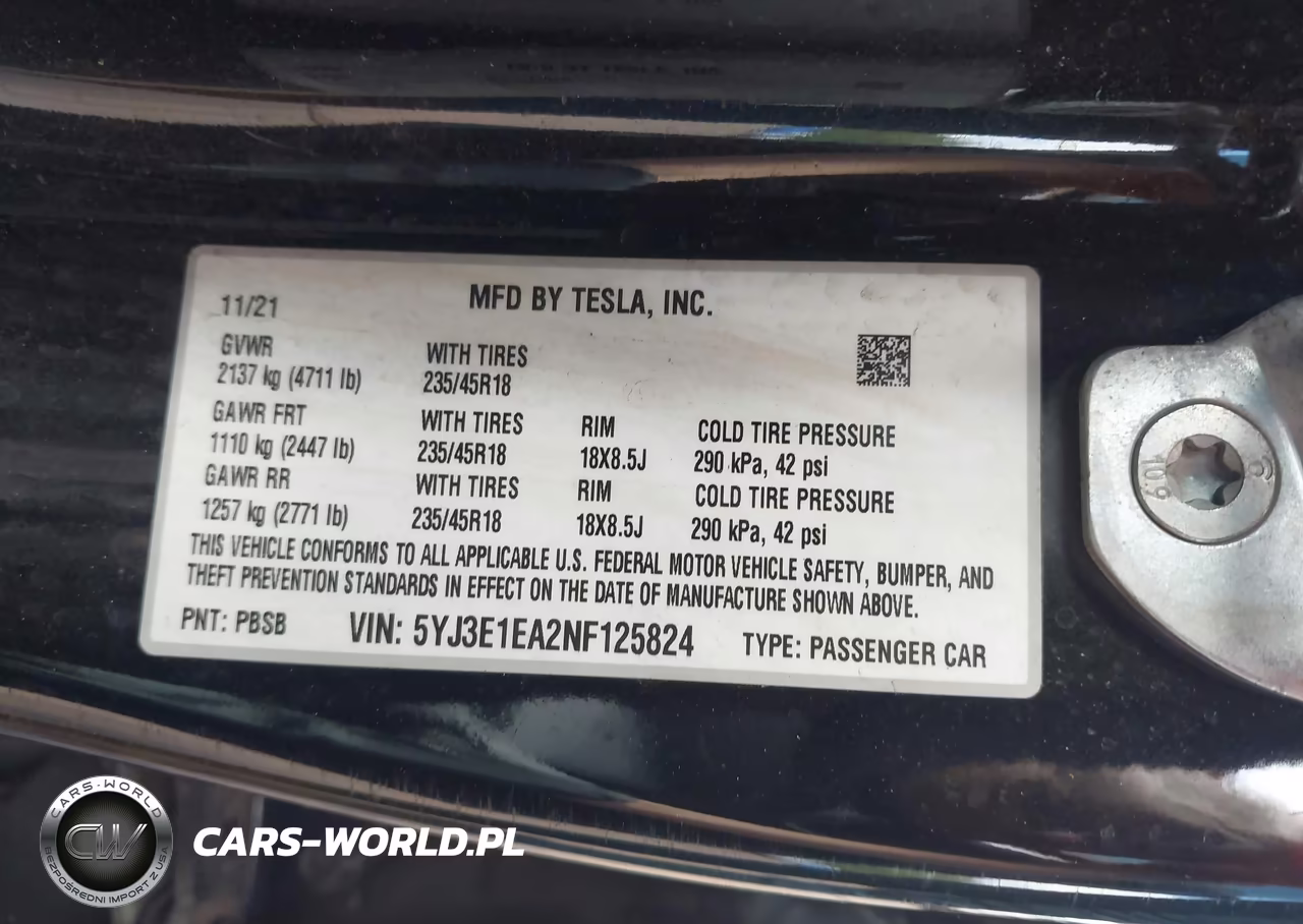 2022 Tesla Model 3 Rear-Wheel Drive VIN:5YJ3E1EA2NF125824 - 9