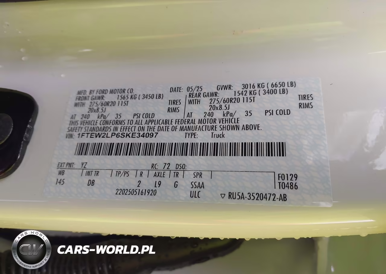 2025 Ford F-150 Stx VIN:1FTEW2LP6SKE34097 - 9