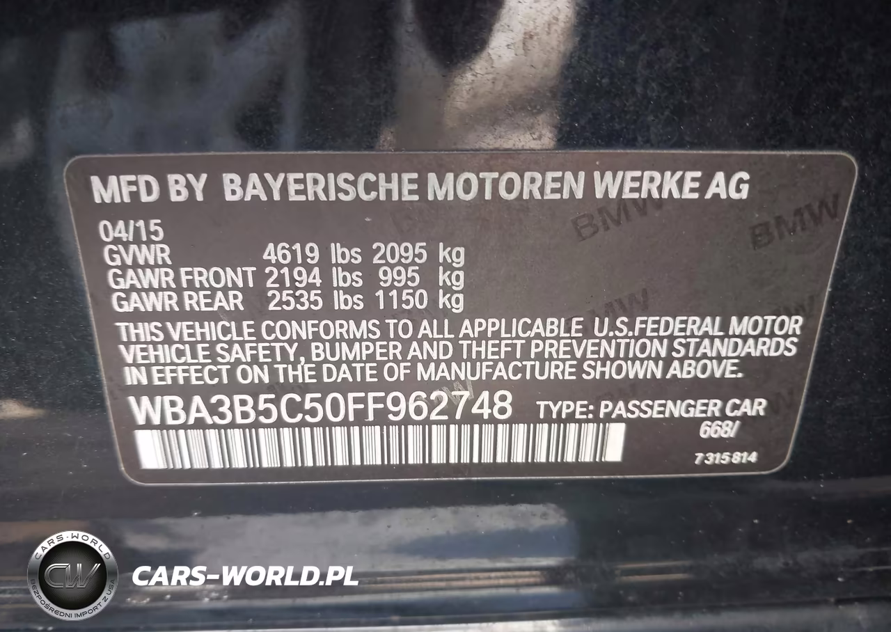 2015 BMW 328I xDrive VIN:WBA3B5C50FF962748 - 9