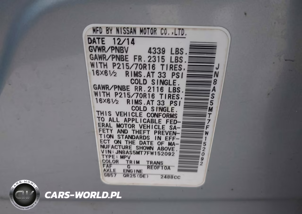 2015 Nissan Rogue Select S VIN:JN8AS5MT7FW152092 - 9