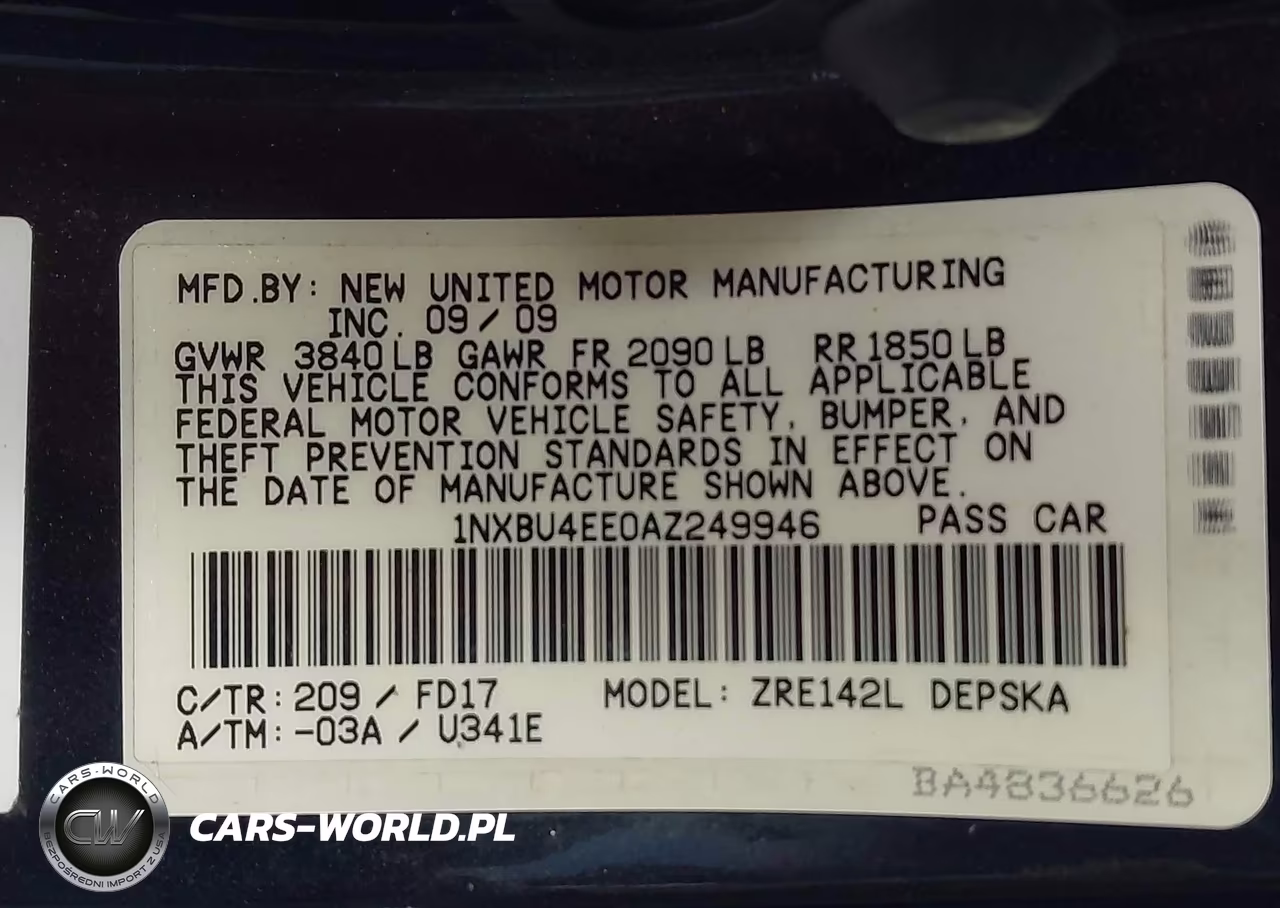 2010 Toyota Corolla S VIN:1NXBU4EE0AZ249946 - 9