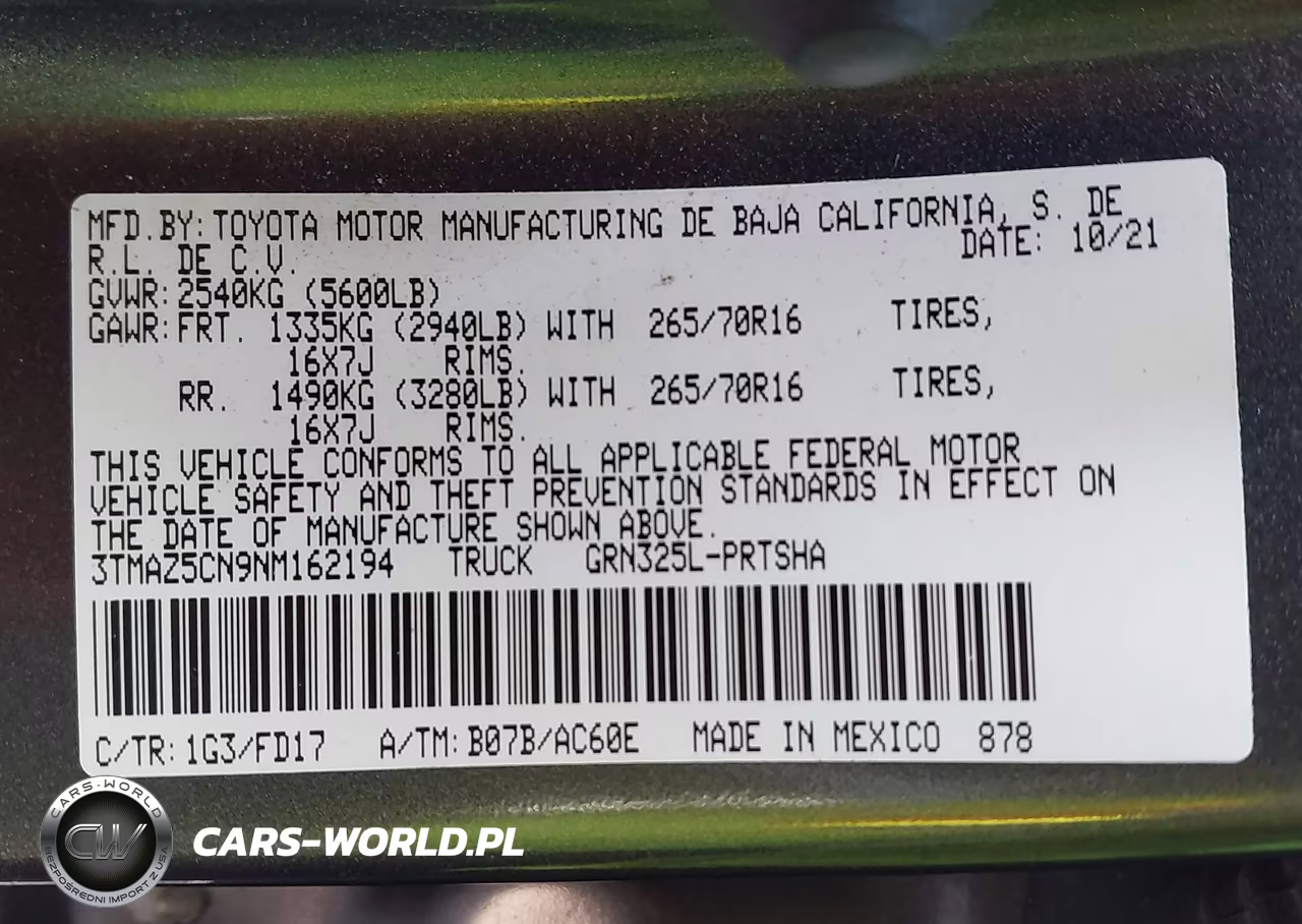 2022 Toyota Tacoma Trd Off Road VIN:3TMAZ5CN9NM162194 - 9