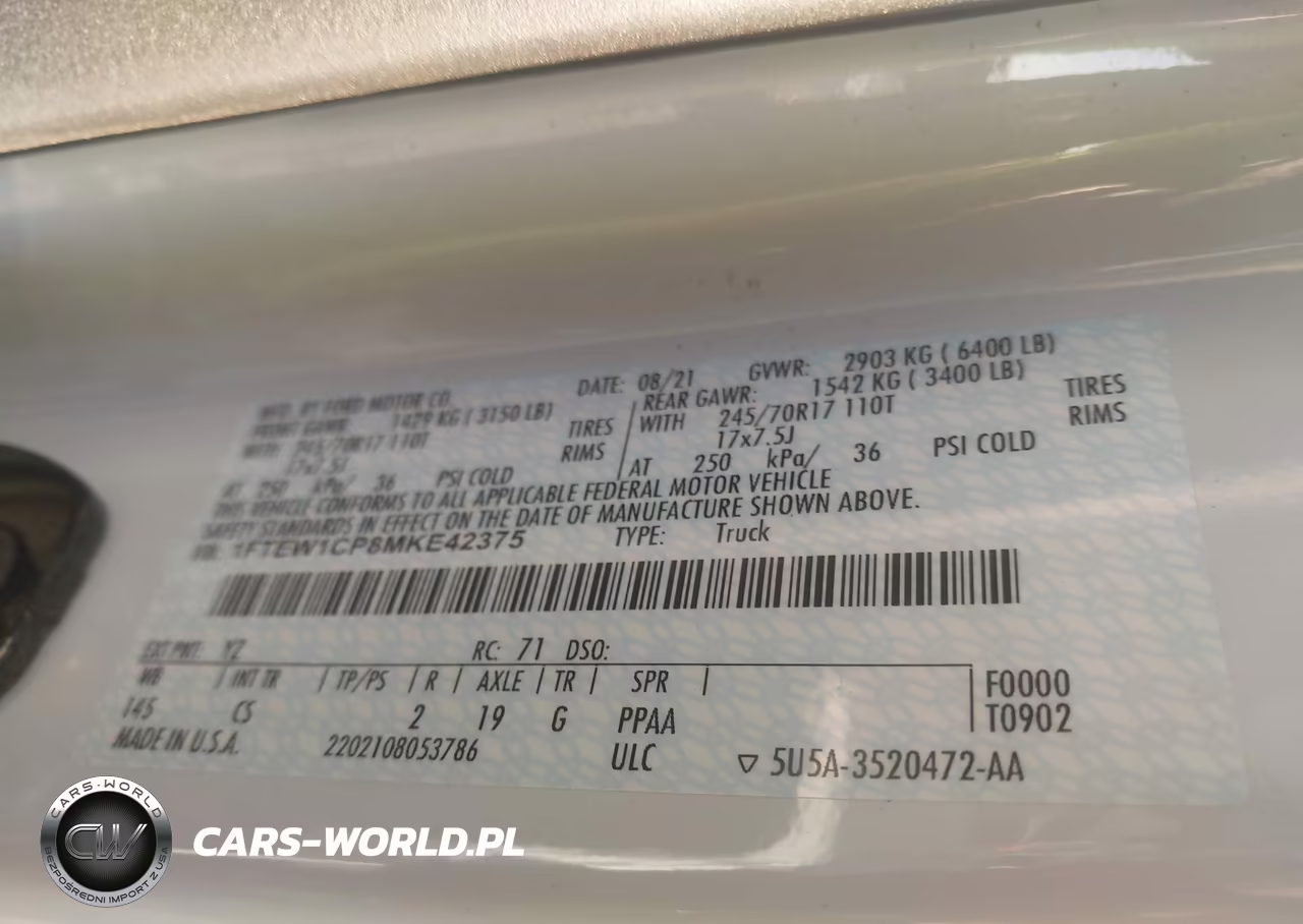 2021 Ford F-150 Xl VIN:1FTEW1CP8MKE42375 - 9