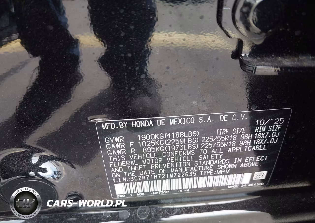 2026 Honda Hr-V 2Wd Ex-L VIN:3CZRZ1H72TM722635 - 9