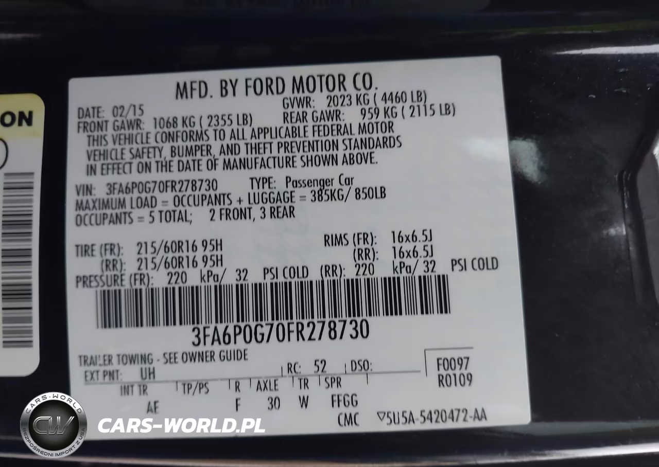 2015 Ford Fusion S VIN:3FA6P0G70FR278730 - 9