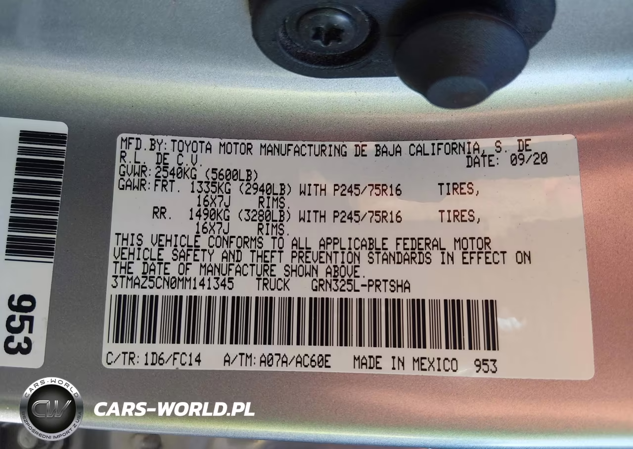 2021 Toyota Tacoma Sr5 V6 VIN:3TMAZ5CN0MM141345 - 9
