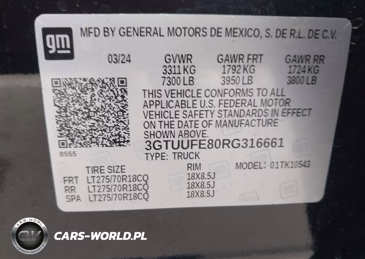 2024 GMC Sierra 1500 VIN:3GTUUFE80RG316661 - 9