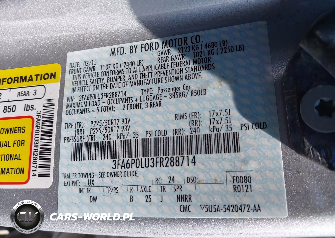 2015 Ford Fusion Hybrid Se VIN:3FA6P0LU3FR288714 - 9