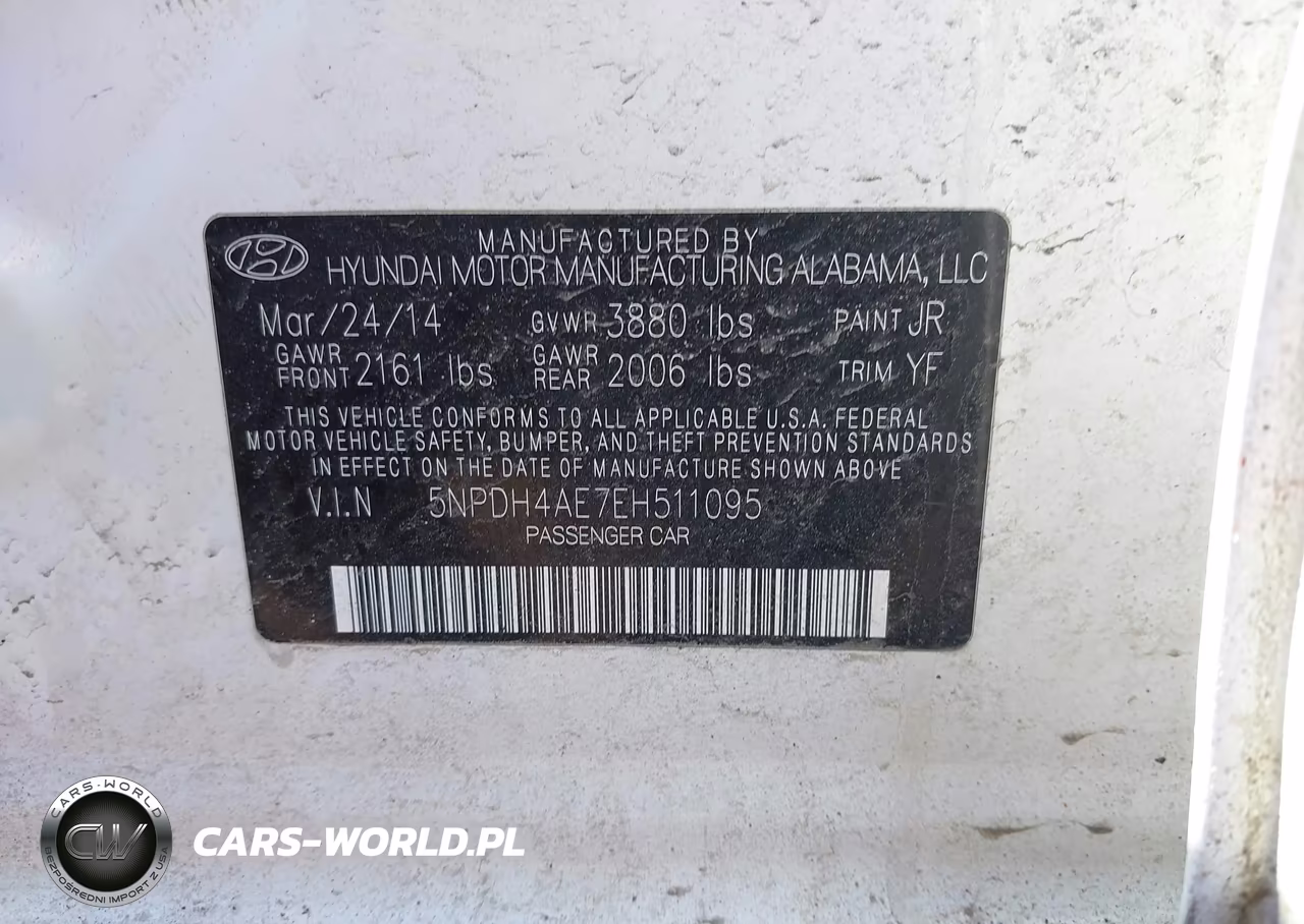 2014 Hyundai Elantra Limited VIN:5NPDH4AE7EH511095 - 9