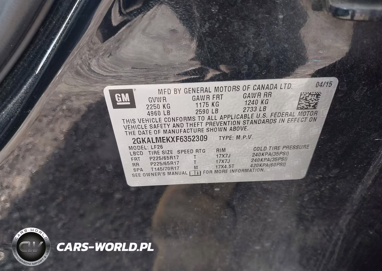 2015 GMC Terrain Sle-1 VIN:2GKALMEKXF6352309 - 9