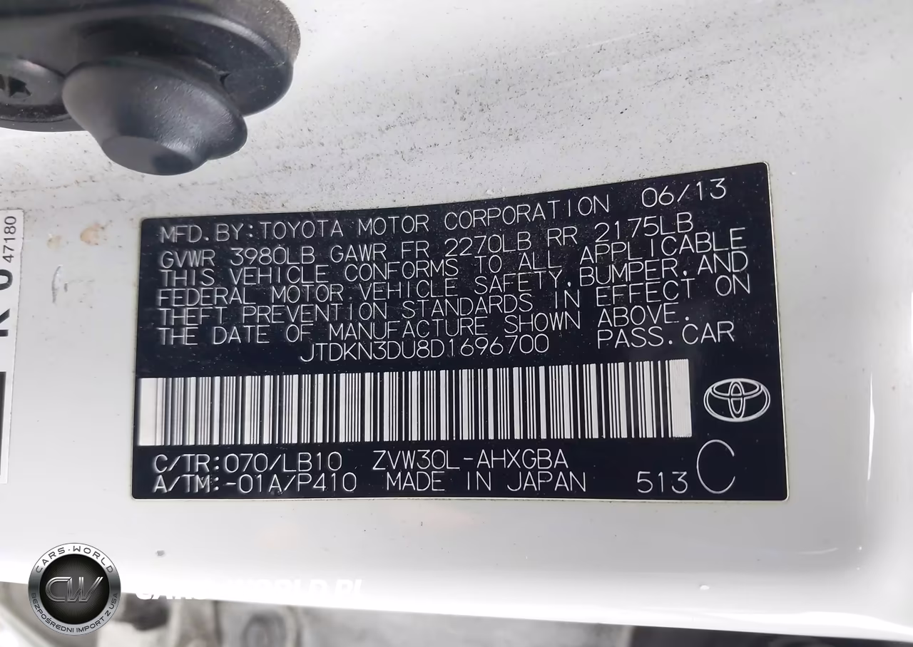 2013 Toyota Prius Five VIN:JTDKN3DU8D1696700 - 9