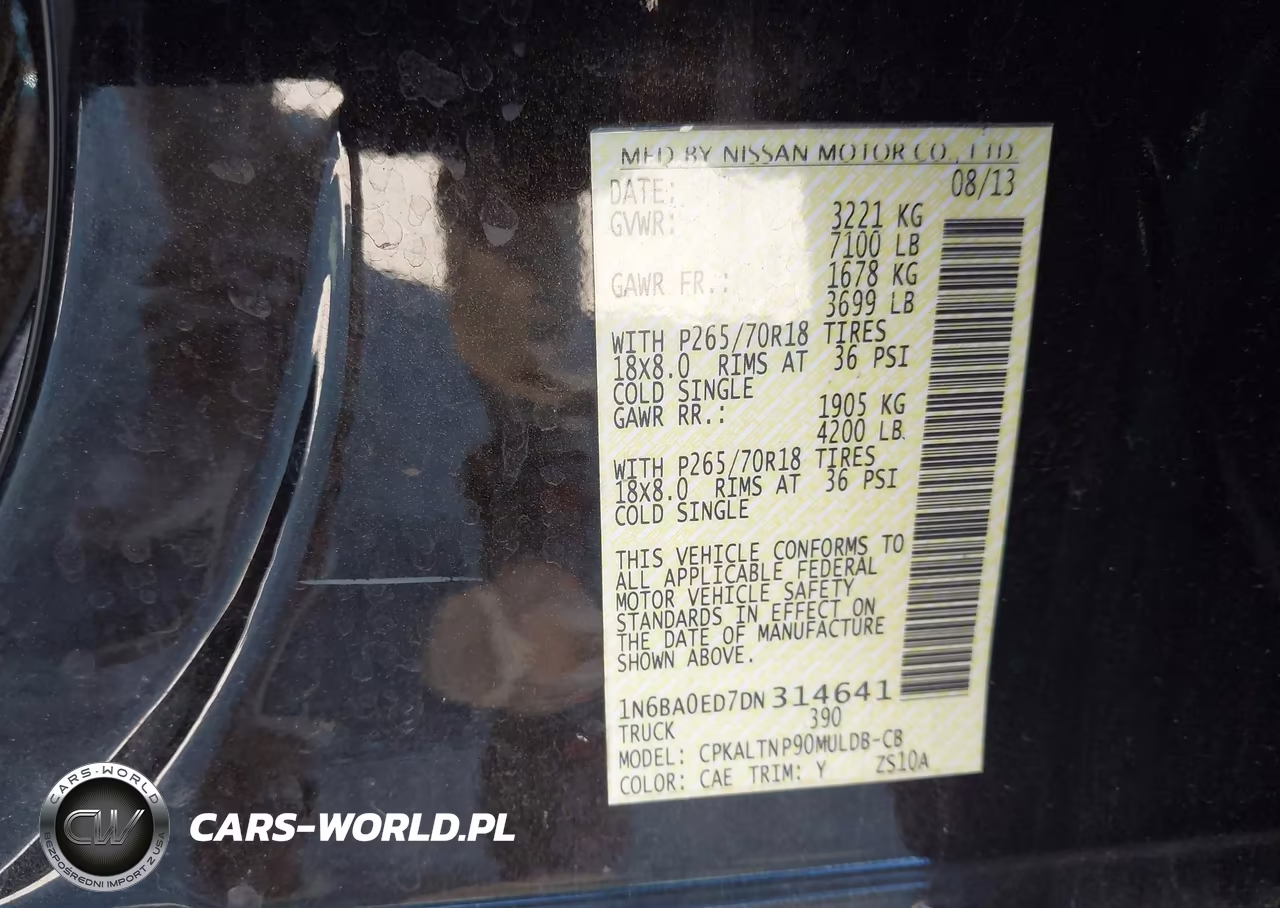 2013 Nissan Titan Sv VIN:1N6BA0ED7DN314641 - 9