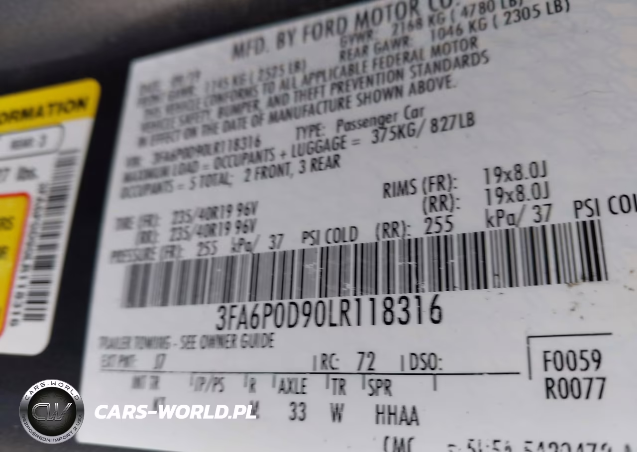 2020 Ford Fusion Titanium VIN:3FA6P0D90LR118316 - 9