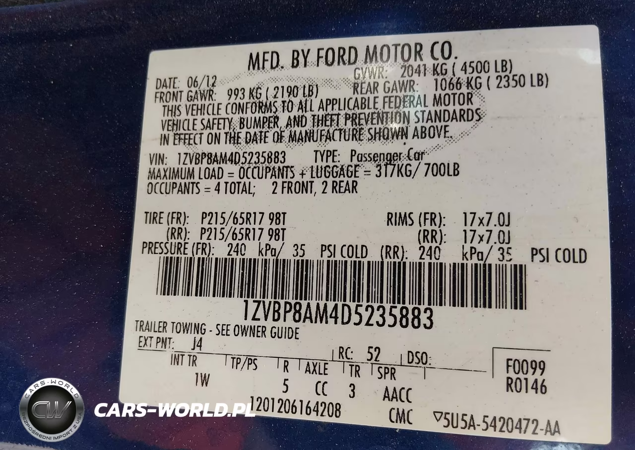 2013 Ford Mustang V6 VIN:1ZVBP8AM4D5235883 - 9