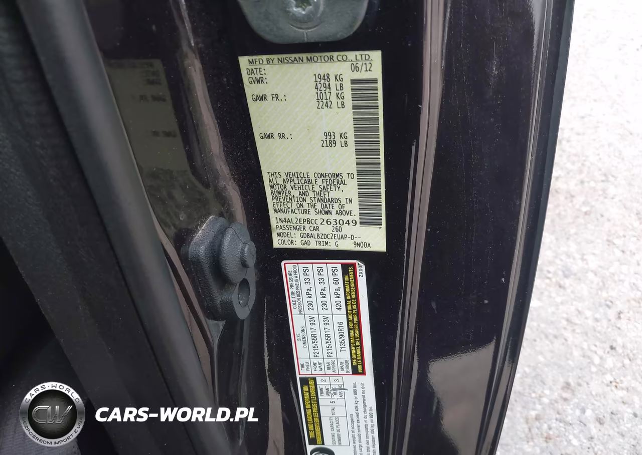 2012 Nissan Altima 2.5 S VIN:1N4AL2EP8CC263049 - 9