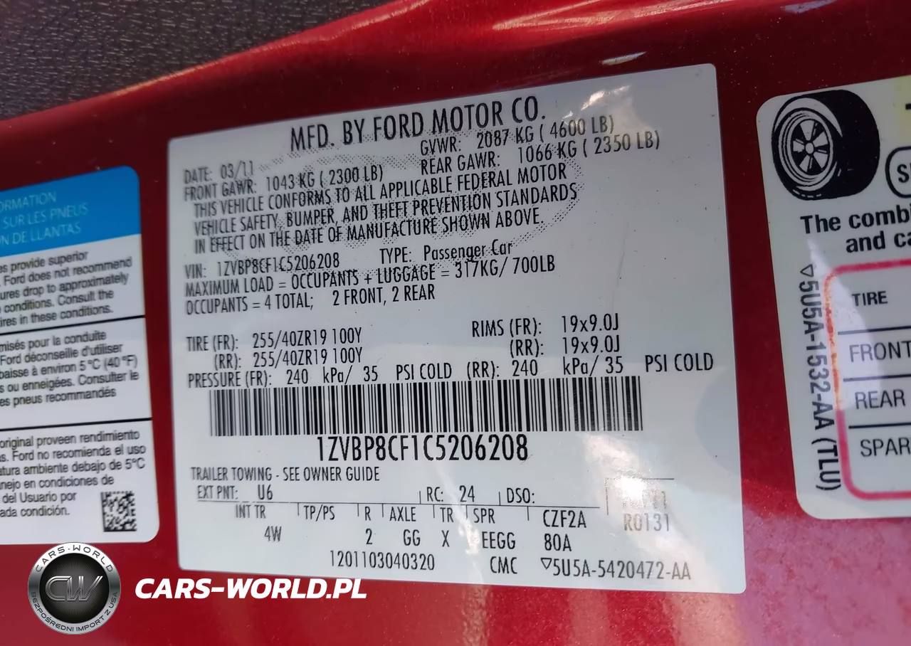 2012 Ford Mustang Gt Premium VIN:1ZVBP8CF1C5206208 - 9