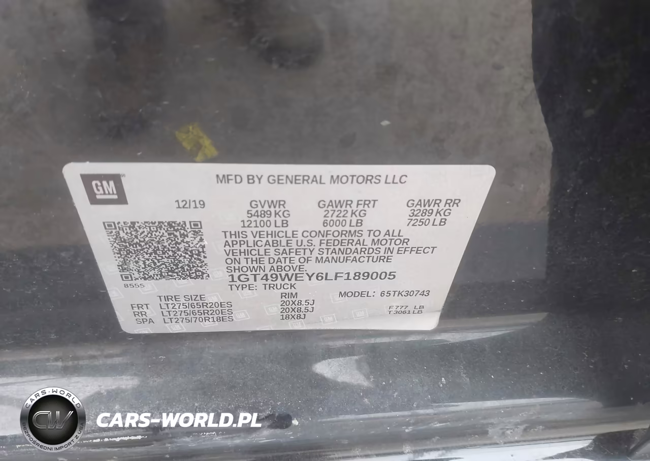 2020 GMC Sierra 3500Hd 4Wd Standard Bed Denali VIN:1GT49WEY6LF189005 - 9