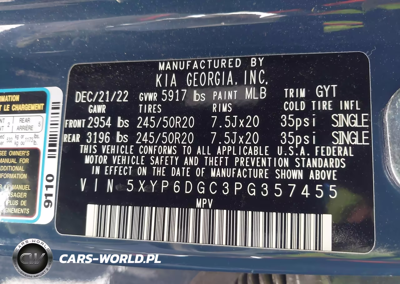 2023 Kia Telluride S VIN:5XYP6DGC3PG357455 - 9