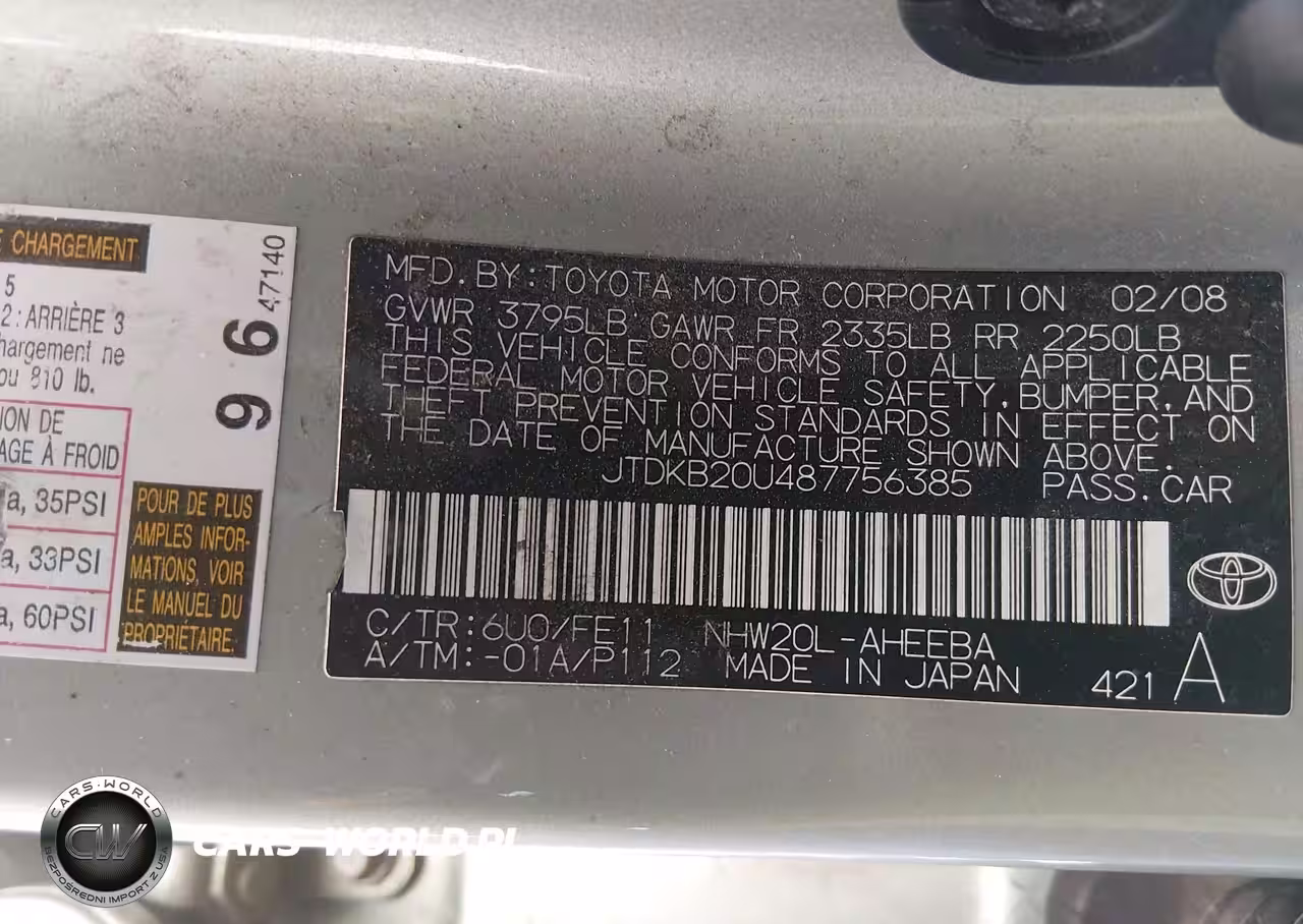 2008 Toyota Prius Touring VIN:JTDKB20U487756385 - 9