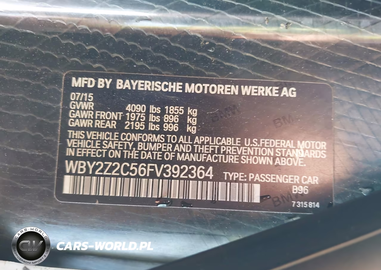 2015 BMW I8 VIN:WBY2Z2C56FV392364 - 9